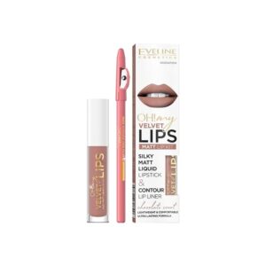 ست رژ و مداد لب مخملی اولاین Cookie Milkshake