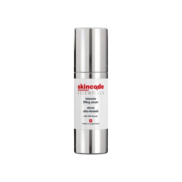 نام محصول: Skincode Intensive Lifting Serum برند: Skincode  عملکرد: لیفتینگ فوری، ضد چروک، سفت‌کننده پوست ترکیبات کلیدی: کمپلکس CM-Glucan، پپتیدهای فعال، عصاره‌های گیاهی بافت: سبک، زودجذب، بدون چربی مناسب انواع پوست، حتی حساس فاقد پارابن، رایحه و رنگ مصنوعی