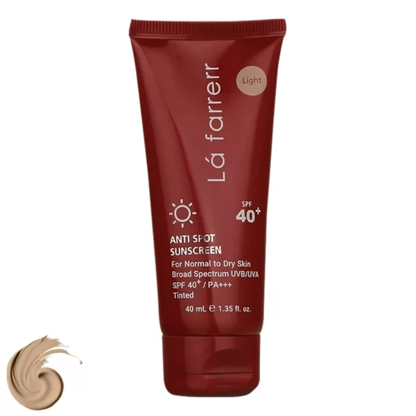 کرم ضد آفتاب رنگی لافارر، SPF 40، مدل Light،