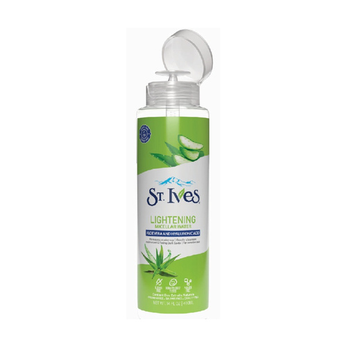 08-St-Ives-Aloe-Vera-Hyaluronic-Lightening-Micellar-Water-500x500 میسلار واتر آلوئه ورا و هیالورونیک روشن کننده سنت ایوز 400 میلی لیتر - Image 1