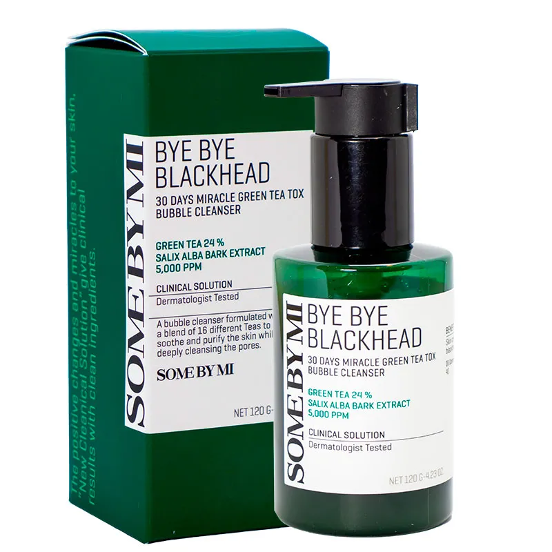 SOME BY MI Bye Bye Blackhead 30 Days Miracle Green Tea Tox Bubble Cleanser 120g پاک کننده حبابی سام بای می Bye Bye Blackhead چای سبز 120 گرم