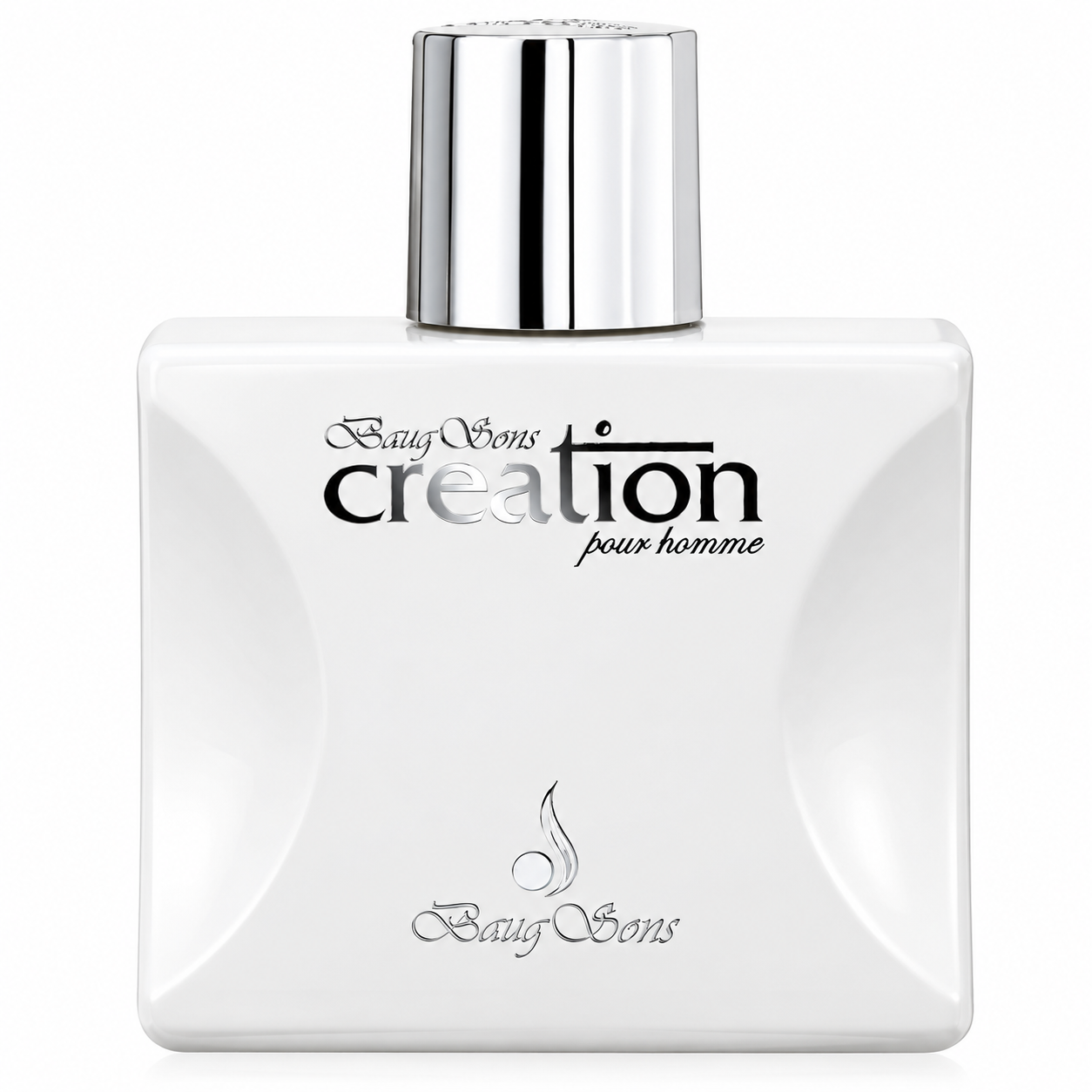 Elegant White Perfume Bottle Product Shot ادو پرفیوم مردانه باگ سانز مدل Creation Pour Homme حجم 100 میلی لیتر - تصویر 1