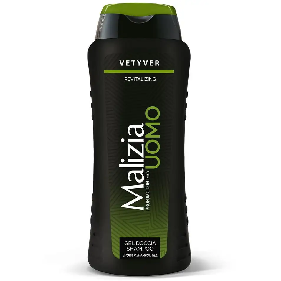 malizia-uomo-vetyver-shower-gel-shampoo-250ml-2in1- شامپو بدن مالیزیا اومو وتیور