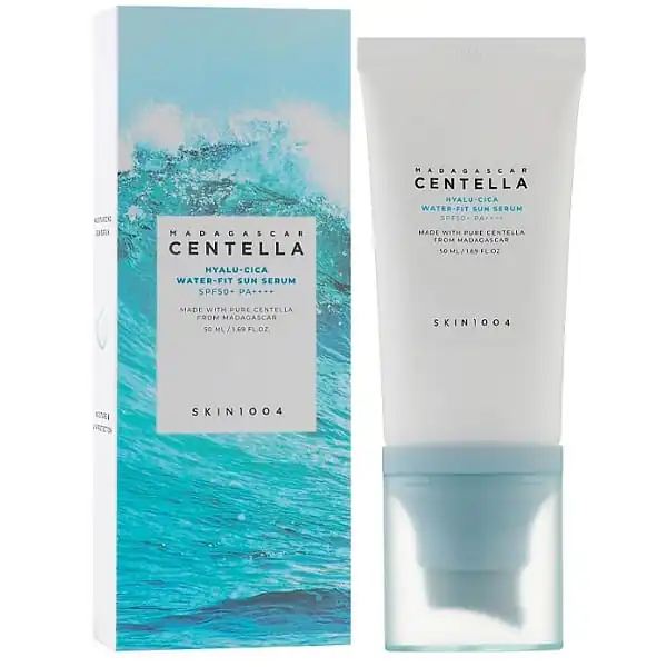 skin1004-madagascar-centella-hyalu-cica-water-fit-sun-serum ضد آفتاب سنتلا اسکین ۱۰۰۴