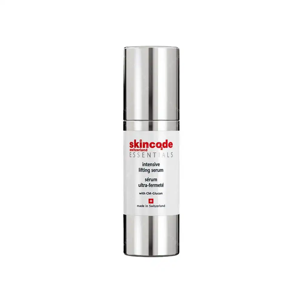 اسکین کد نام محصول: Skincode Intensive Lifting Serum برند: Skincode عملکرد: لیفتینگ فوری، ضد چروک، سفتکننده پوست ترکیبات کلیدی: کمپلکس CM-Glucan، پپتیدهای فعال، عصارههای گیاهی بافت: سبک، زودجذب، بدون چربی مناسب انواع پوست، حتی حساس فاقد پارابن، رایحه و رنگ مصنوعی
