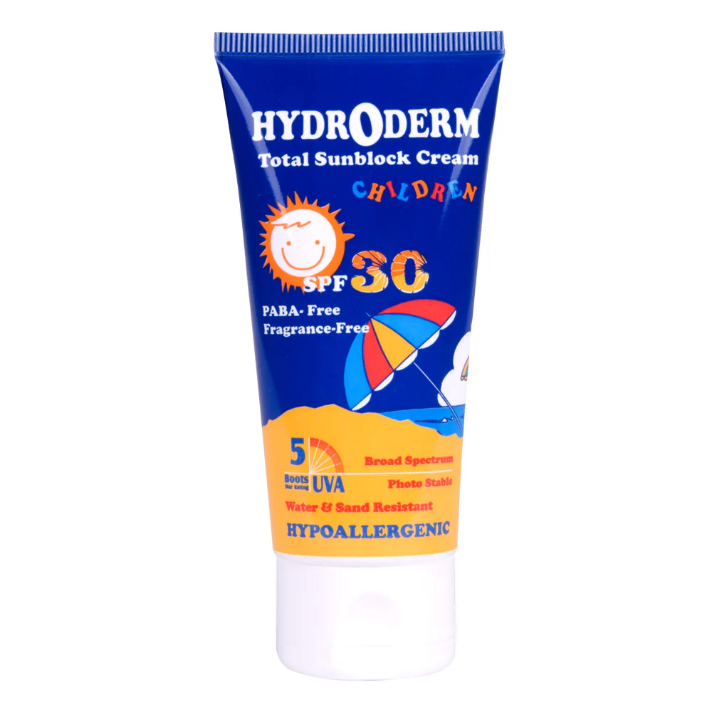 کرم ضد آفتاب بی رنگ هیدرودرم با SPF30 مناسب کودک حجم 50 میلی لیتر کرم ضد آفتاب بی رنگ هیدرودرم با SPF30 مناسب کودک حجم 50 میلی لیتر