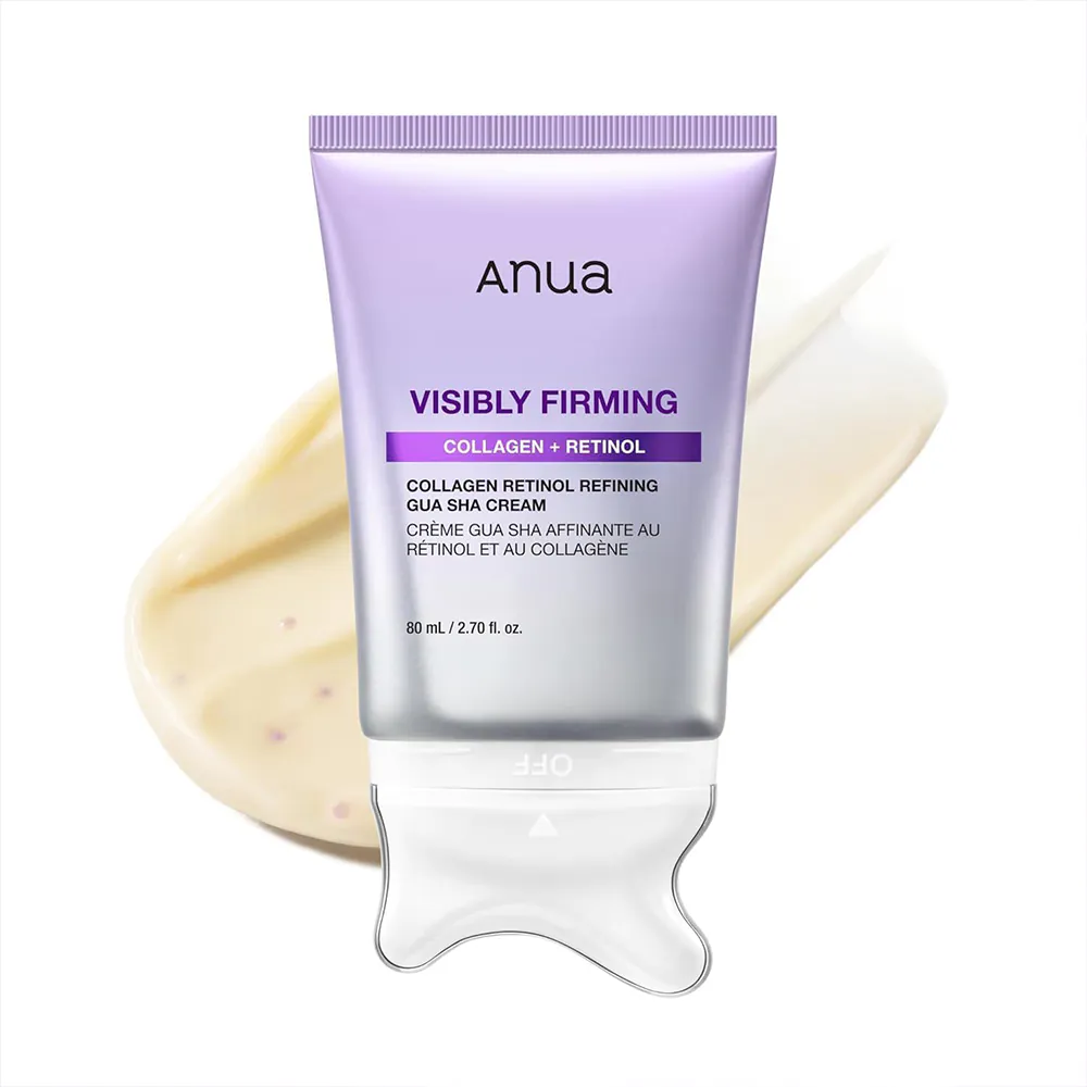گواشا-کرم-رتینول-و-کلاژن-آنوا-ضد-چروک،-جوانساز-و-فرم-دهنده-Anua-Collagen-Retinol-Refining-Gua-Sha-Cream کرم رتینول آنوا مدل Collagen Retinol Gua Sha حجم ۸۰ میلی لیتر