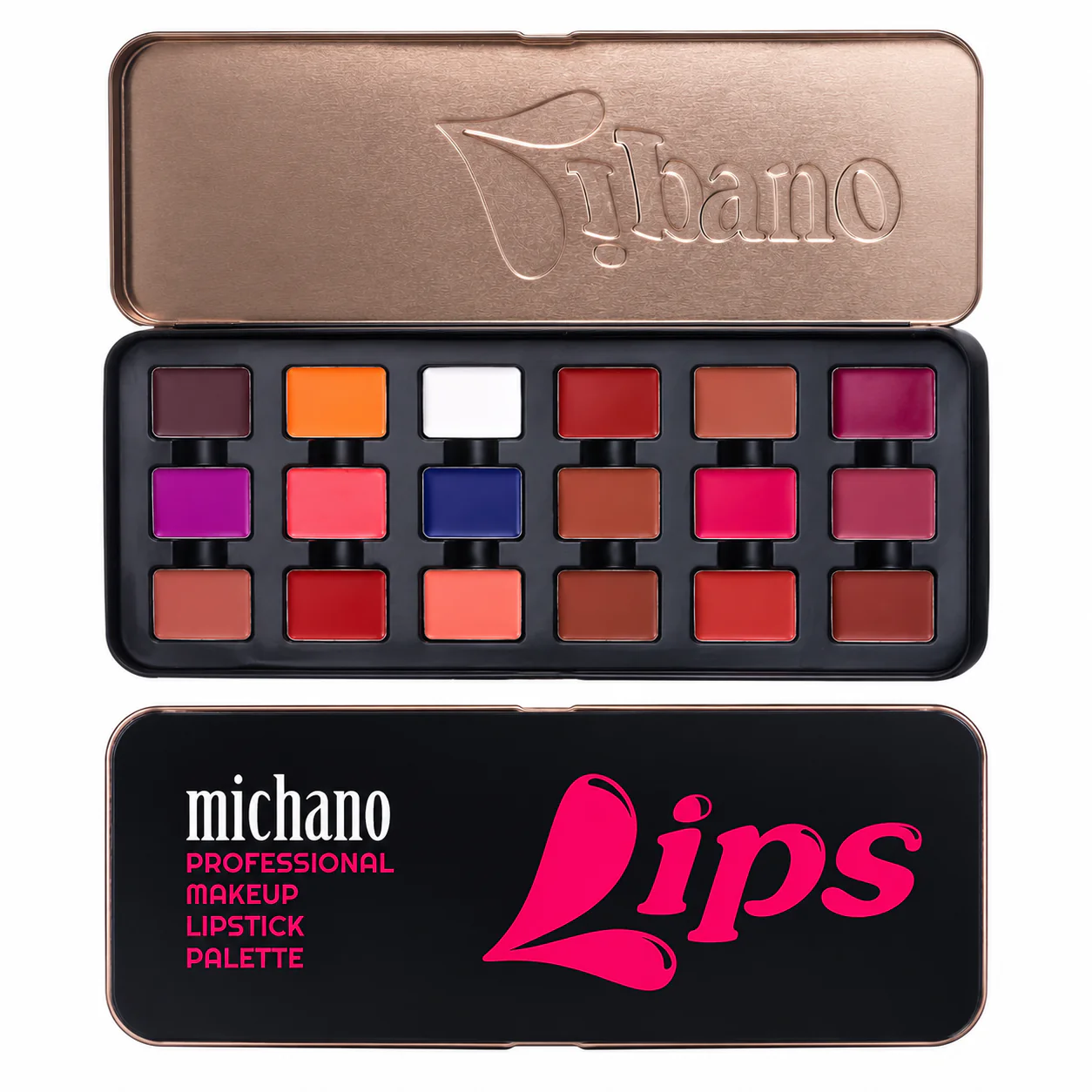 ChatGPT Image Sep 6, 2026, 04_50_49 PM پالت رژلب 18 رنگ میچانو MICHANO Professional Lipstick Palette - Image 1