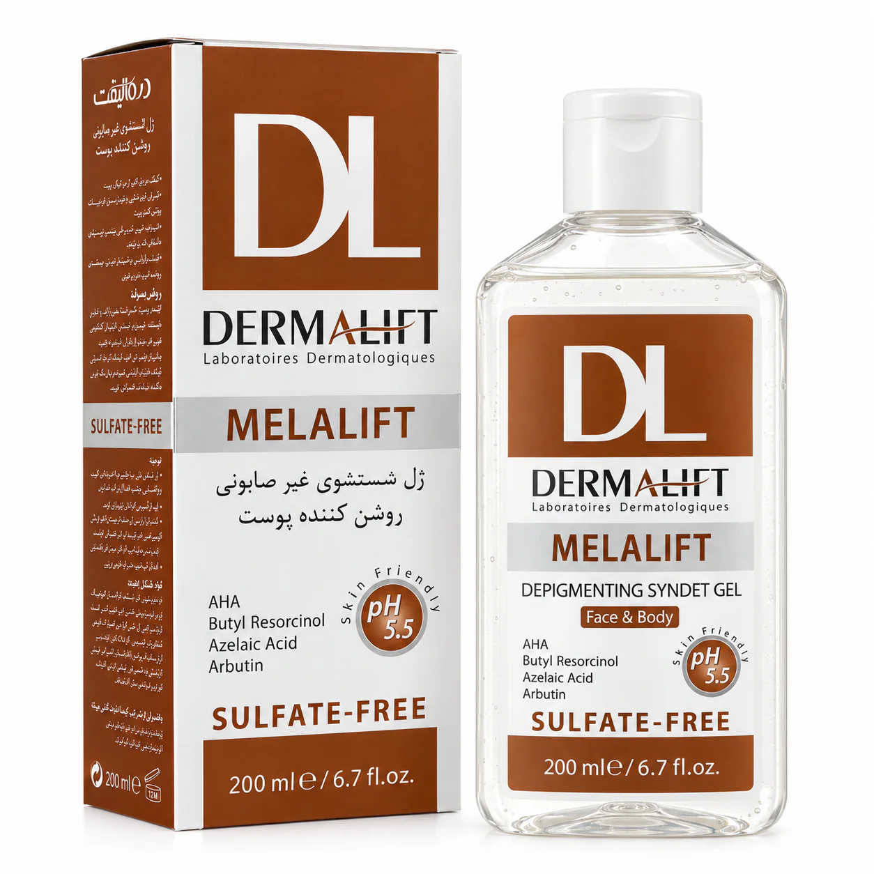 f3f0d09a-1609-4435-ae91-136f2de147fc ژل شستشوی روشن کننده درمالیفت Melalift صورت و بدن حجم 200 میلی لیتر - تصویر 1